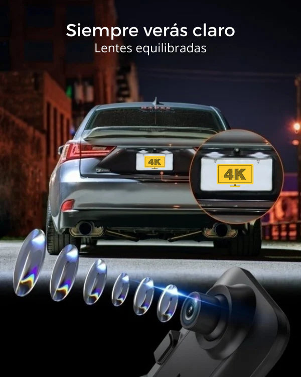 Espejo Retrovisor Táctil Dual Camara WolfBox G900™ | Wifi | Ultra HD