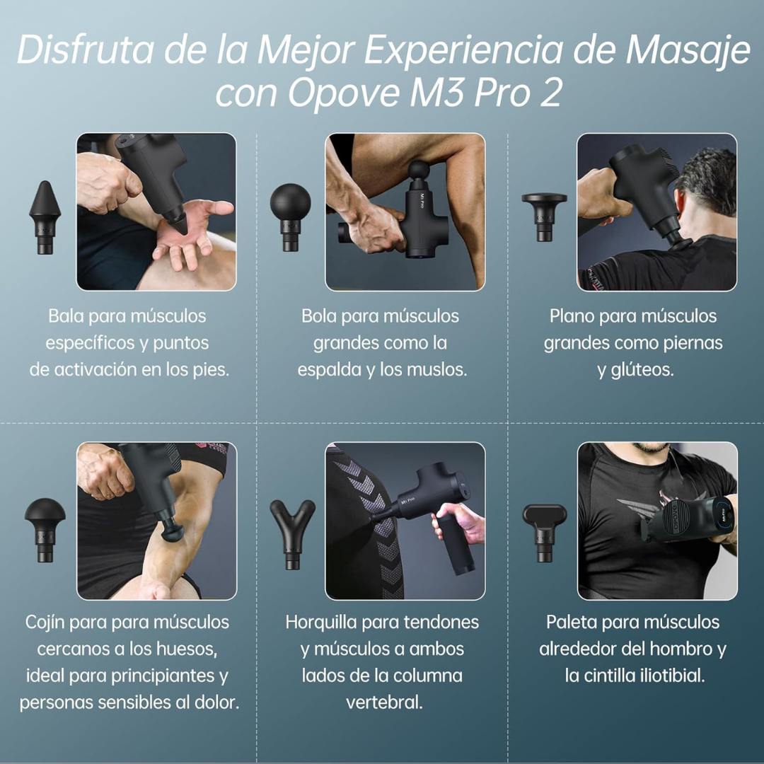 Masajeador Corporal Tecnopro™️ con Cabezales
