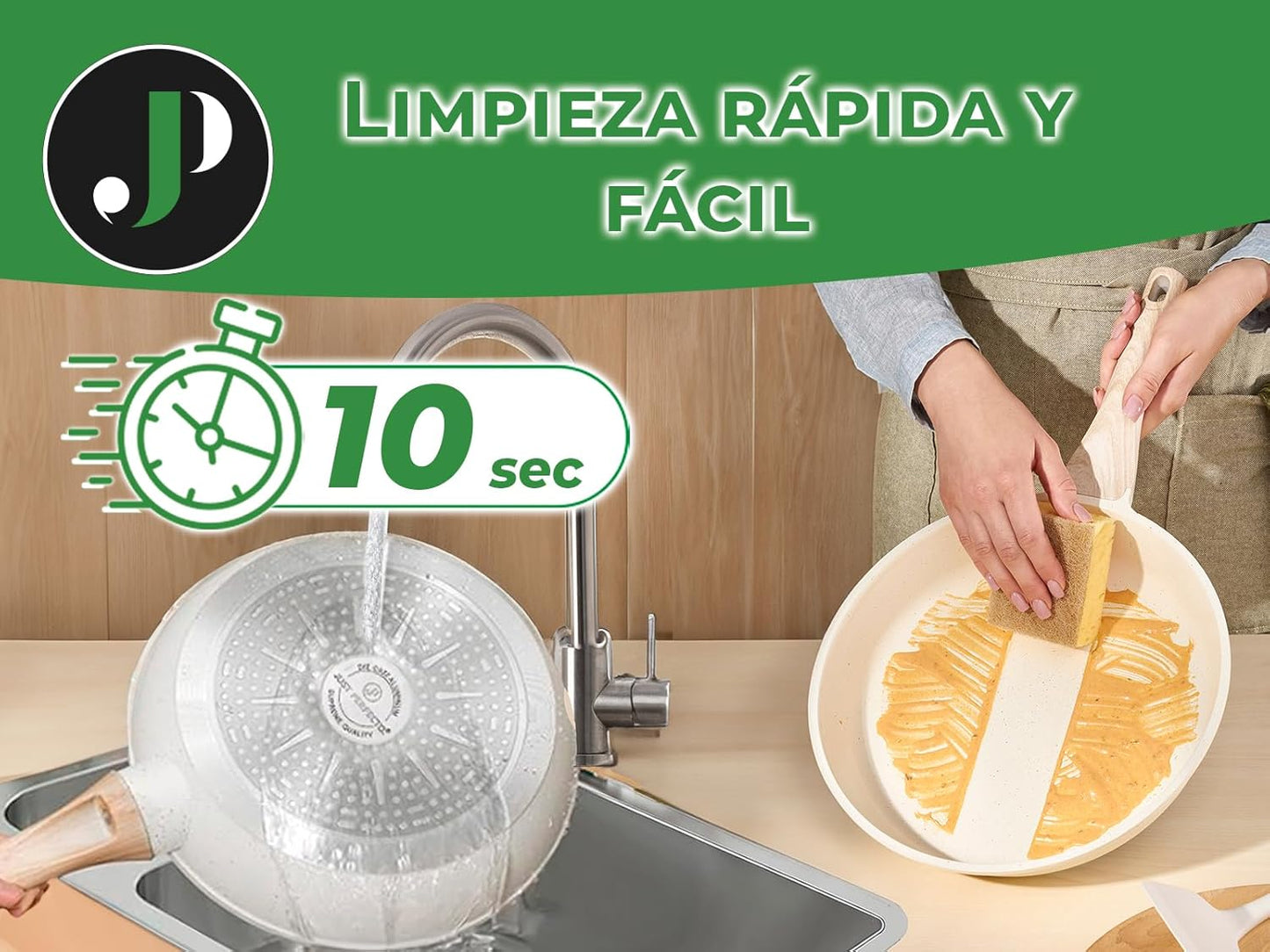 Juego de Ollas y Sartenes Cocina Antiadherentes 14 Piezas