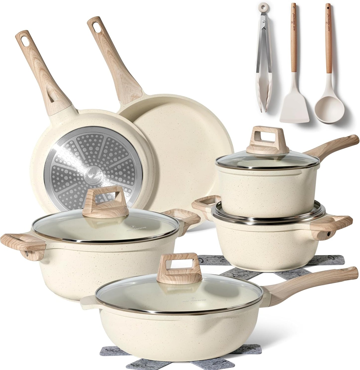Juego de Ollas y Sartenes Cocina Antiadherentes 14 Piezas
