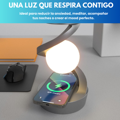 Lámpara Flotante Giratoria con Base de Carga Inalámbrica