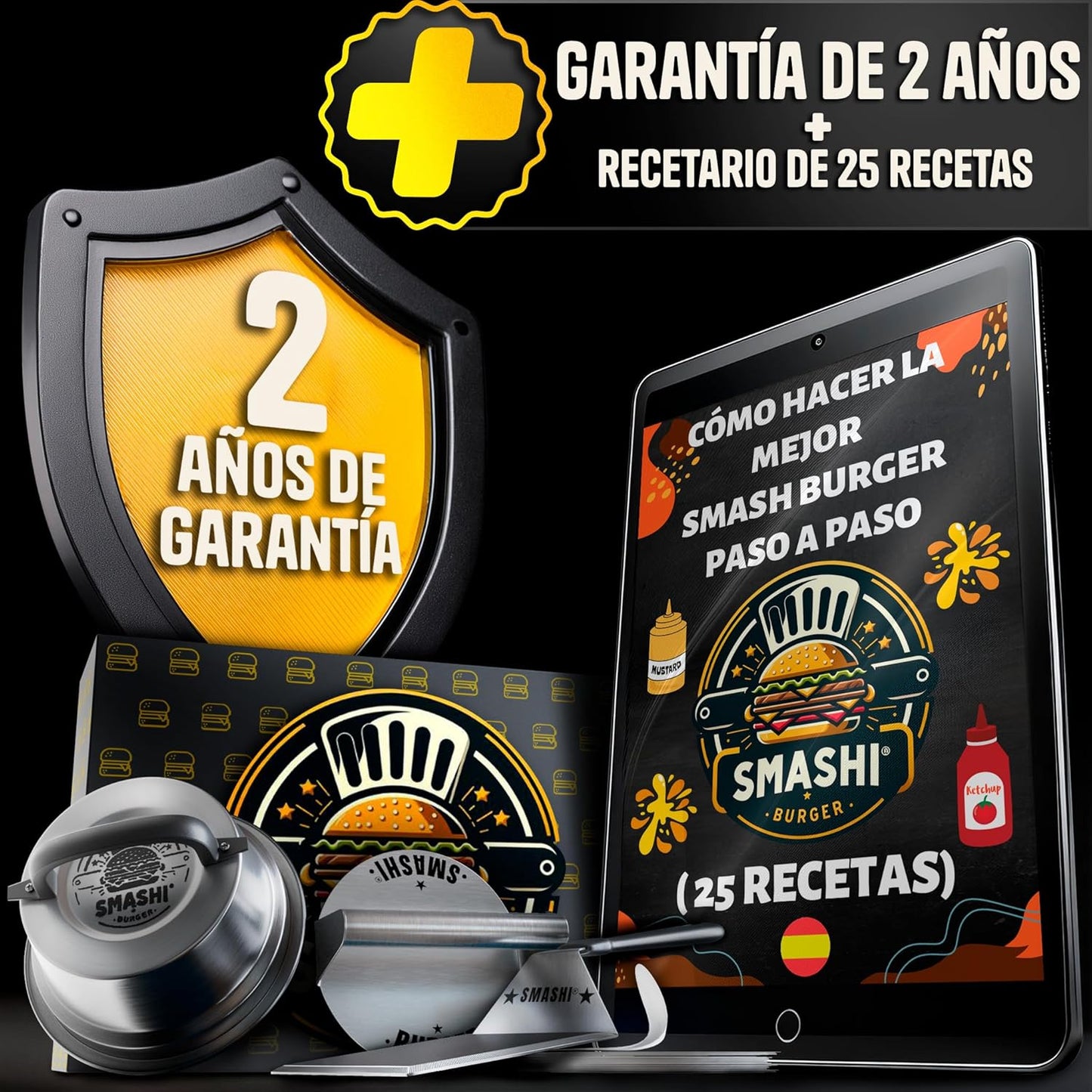 Smash Burguer Kit | 7 Piezas Acero Inox